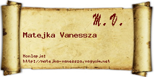 Matejka Vanessza névjegykártya